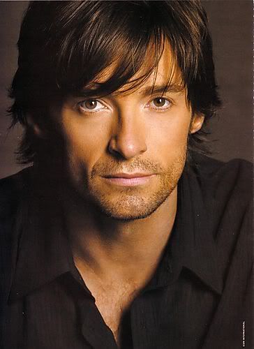 Hugh Jackman hairstyle with side swept bangs