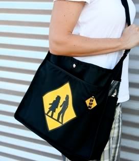 Mullet crossing funny street sign bags picture
