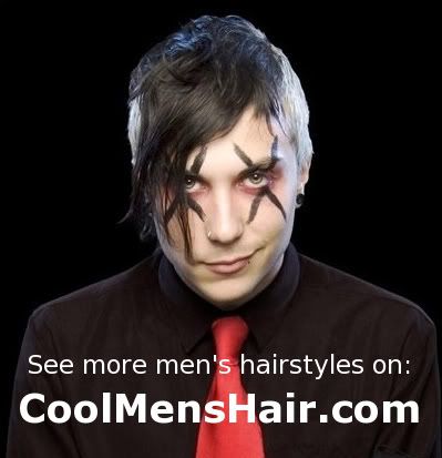 Celebrity short hairstyles - Frank IeroMen - White hair with black strip