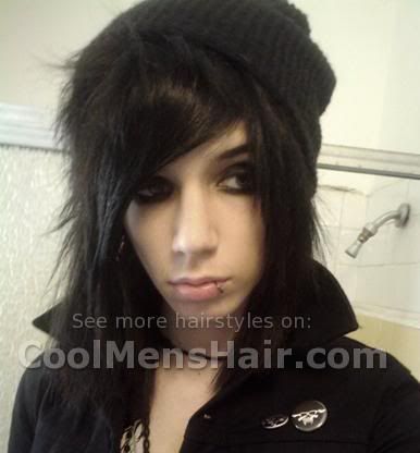 Photo of Andy Six emo layered hairstyle for boys.