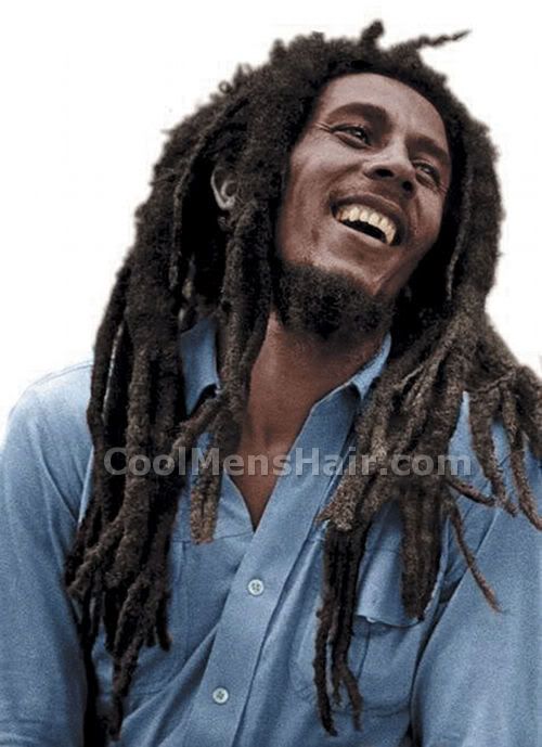Bob Marley dreadlocks hairstyle.