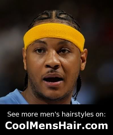 long hair styles 2011 male. Carmelo Anthony cornrows hair