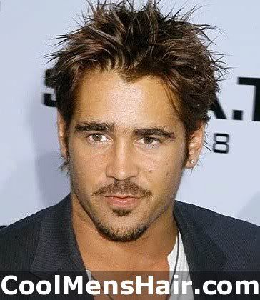 different hairstyles for men with short hair. Colin Farrell messy hairstyle