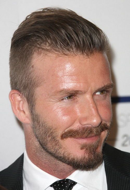 Picture of David Beckham slick back undercut hair.