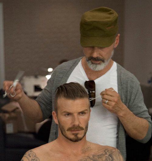 Photo of David Beckham undercut haircut.