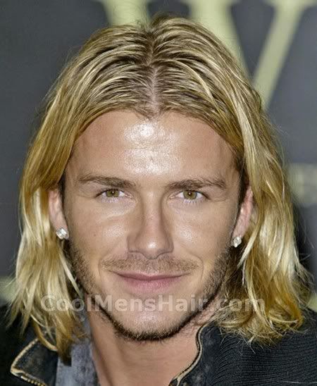 david beckham hair transplant. David Beckham shoulder length