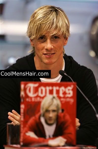 Image of Fernando Torres layered hairstyle for men.