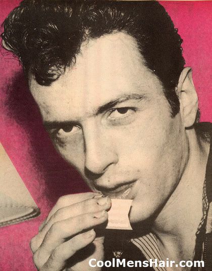 Picture of Joe Strummer Pompadour hairstyle for young men.