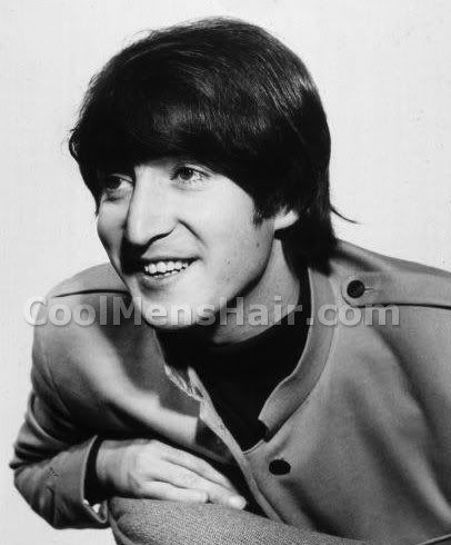 top hairstyle. John Lennon mop top hairstyle.