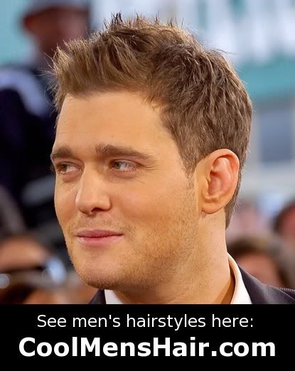Michael Buble short spiky haircut. After washing the hair, one should towel 