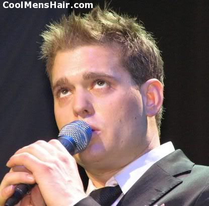 2005 homecoming hairstyles. mens hairstyles 2005. Photo of Michael Buble short spiky hairstyle.