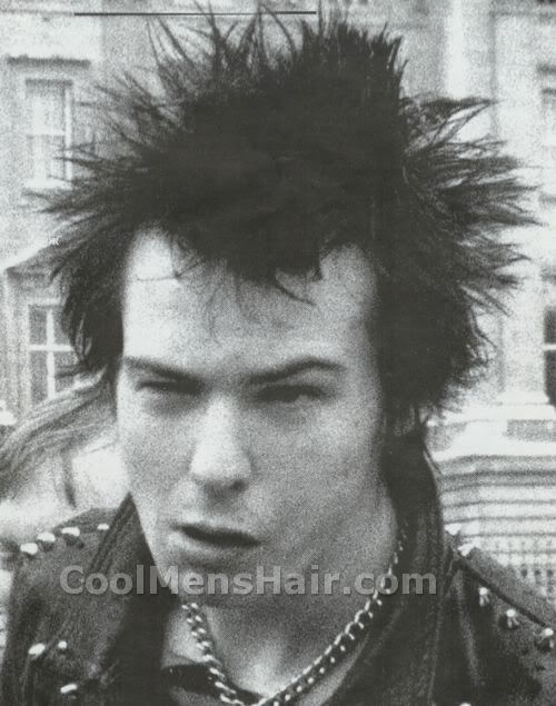 Photo of Sid Vicious spiky hairstyle.
