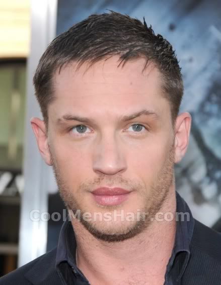 cool hairstyles men. Photo of Tom Hardy short hairstyle for men.