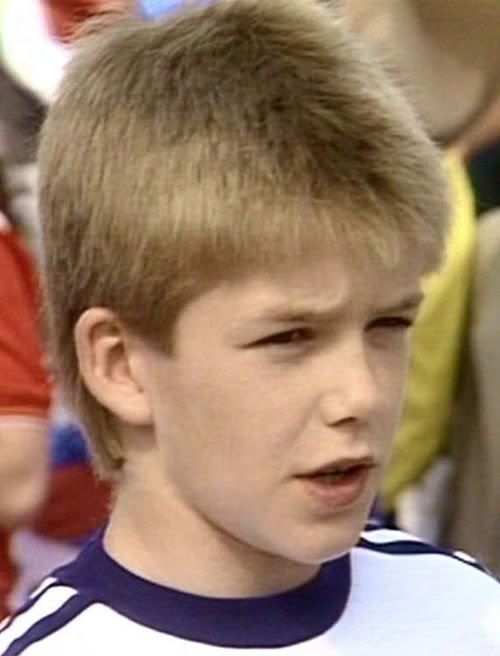 david beckham playing soccer 2009. David Beckham childhood hair.