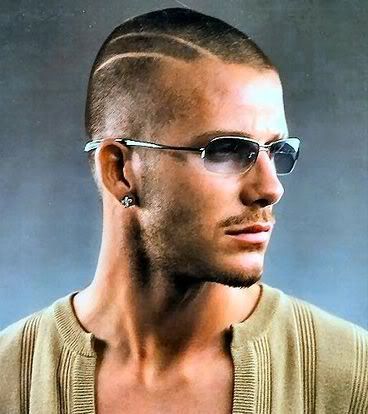 David Beckham  Hair on Photo Of David Beckham Buzz Cut Hairstyle With Two Lines