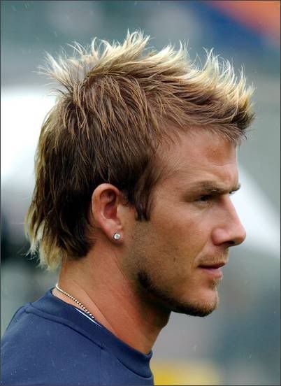 Photo of short mohawk hairstyle for men: David Beckham faux hawk hairstyle. 