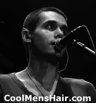 Picture of John Mayer crew cut hairstyle. 