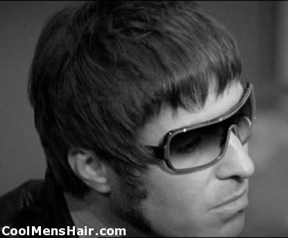 Picture of Liam Gallagher hair with caesar bangs style. 