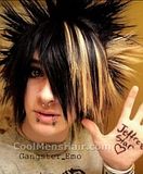 Picture of blonde scene hairstyle for guys.