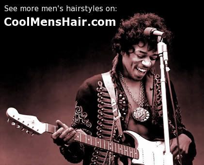 Cool Afro hairstyle from Jimi Hendrix. 