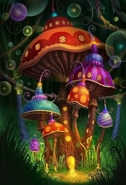 Mushroomnightcity.jpg mushroom fairy home image by littlemisskitty_47