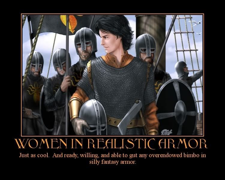 women in realistic armor can kick all kinds of ass