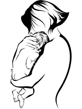 Mother and Child Sketch Pictures, Images and Photos