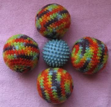 Crunchy Congo Knit Month - Carver Creations <br> Pair of Rainbow Dryer Balls