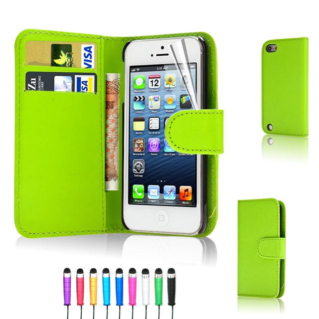 Flip Wallet Leather Case Cover For Apple iPod Touch 5 5Th GEN + Screen