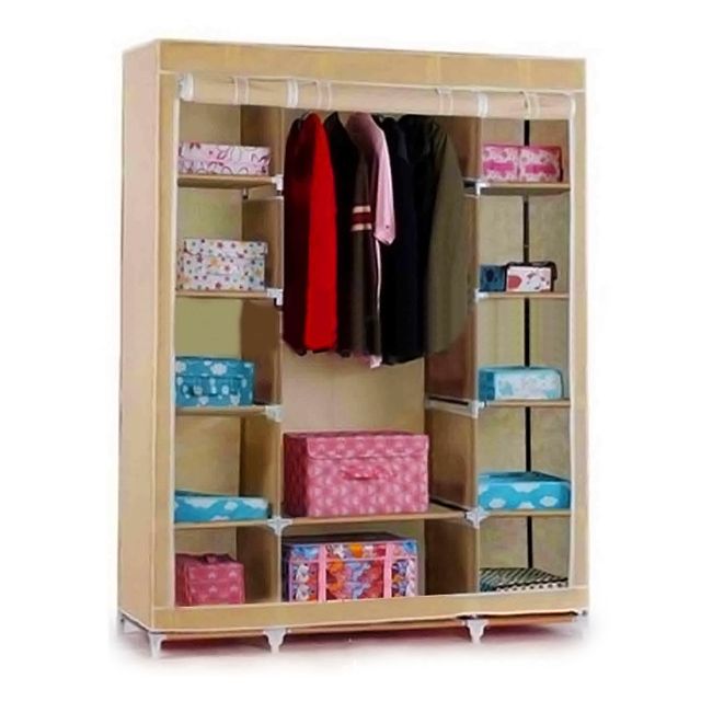 Double TRIPLE MULTIPLE CANVAS WARDROBE HANGING RAIL HOME FURNITURE