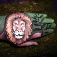 Painted Hand Lion