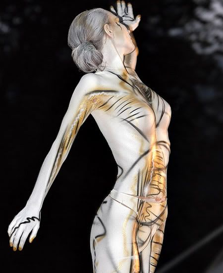 white artistic body painting