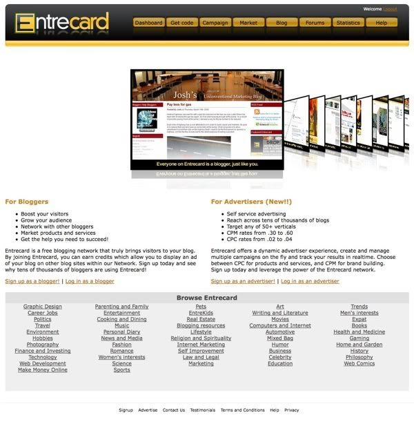 New Entrecard Homepage