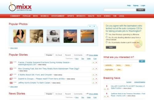 Mixx Home Page