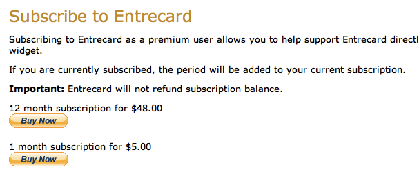 Subscribe to Entrecard