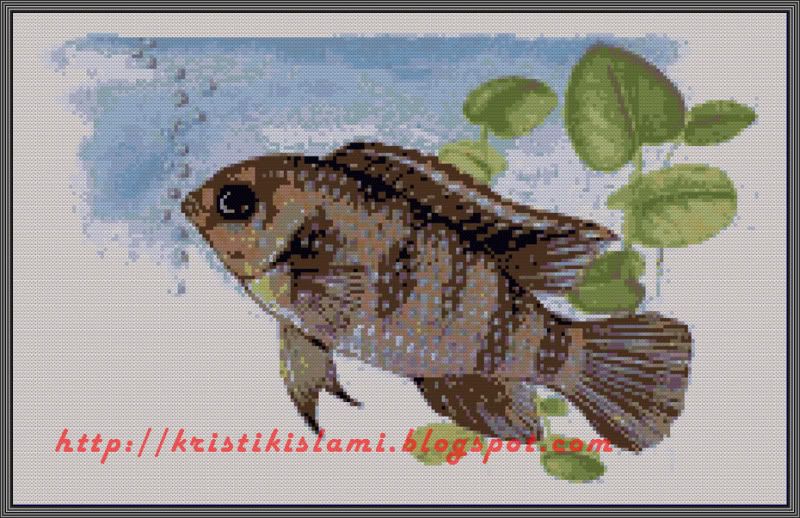 MAH008 Iwak Mujahir  - cross stitch fish design - click to view