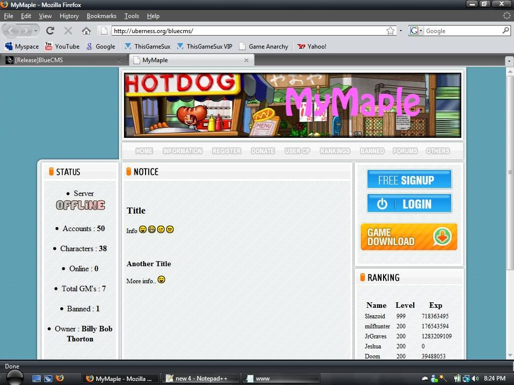 josho192837 - [Release]BlueCMS - RaGEZONE Forums