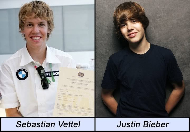 bieber vettel. He looks like Justin Bieber.