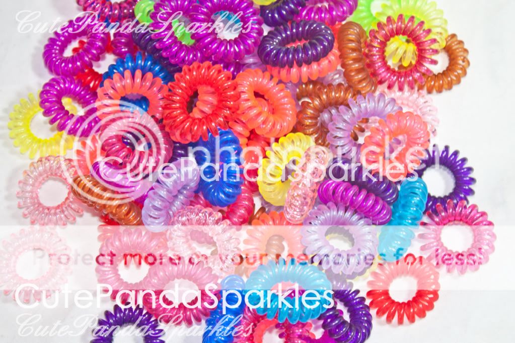Cute Kawaii Hair Phone wire Cord Coil Ponytail Holder Ring 50 pc lot 