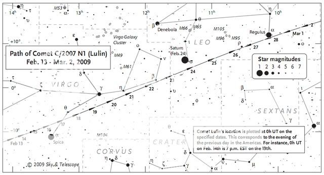 Quan sát Sao chổi Lulin như thế nào? - lulin star chart pac / Thiên văn học Đà Nẵng